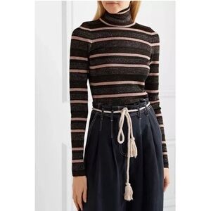 Ulla Johnson stripe metallic turtleneck
